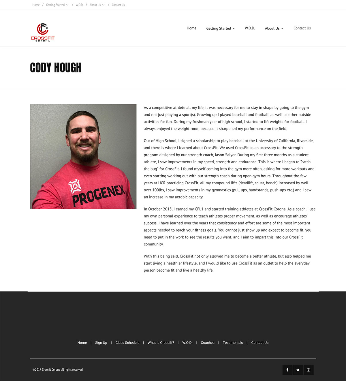 Crossfit Corona Cody Hough Trainer Page