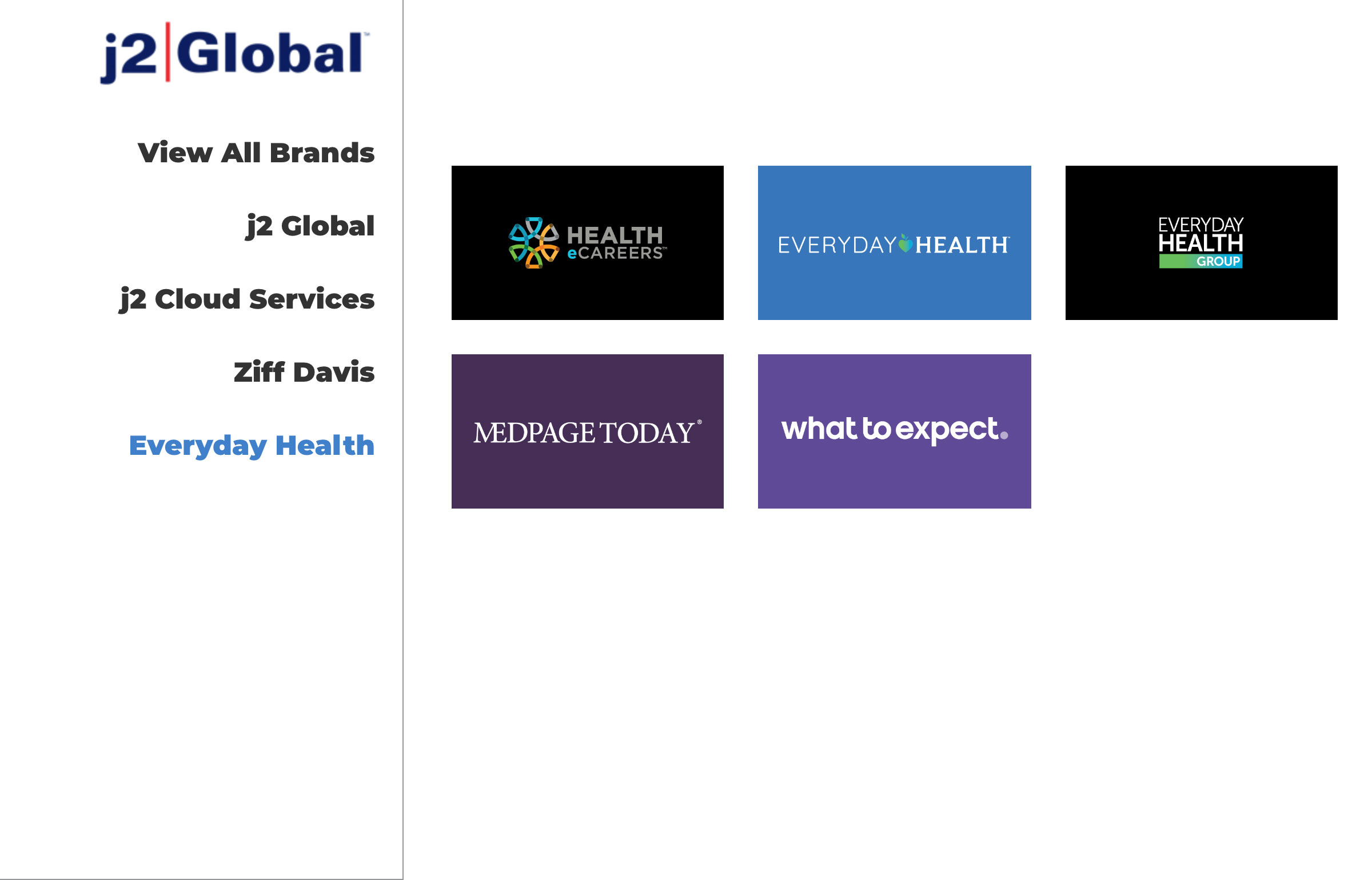 J2 Global Creative Hub Everyday Health Page
