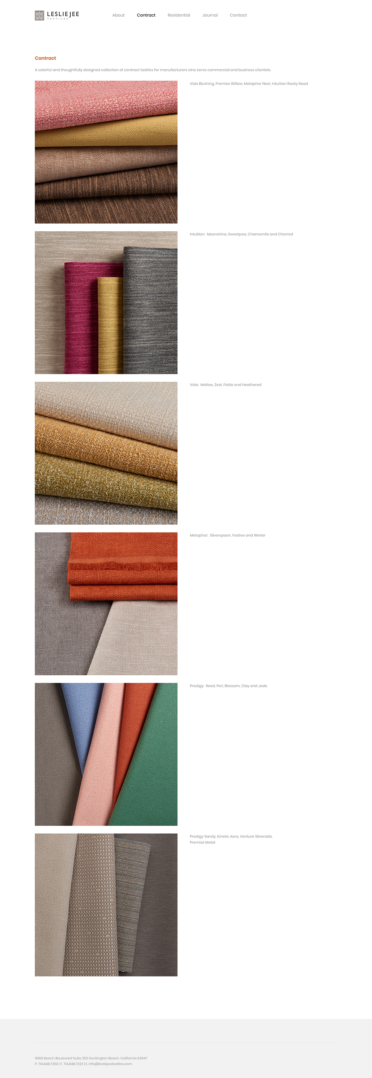 Leslie Jee Textiles Contract Page