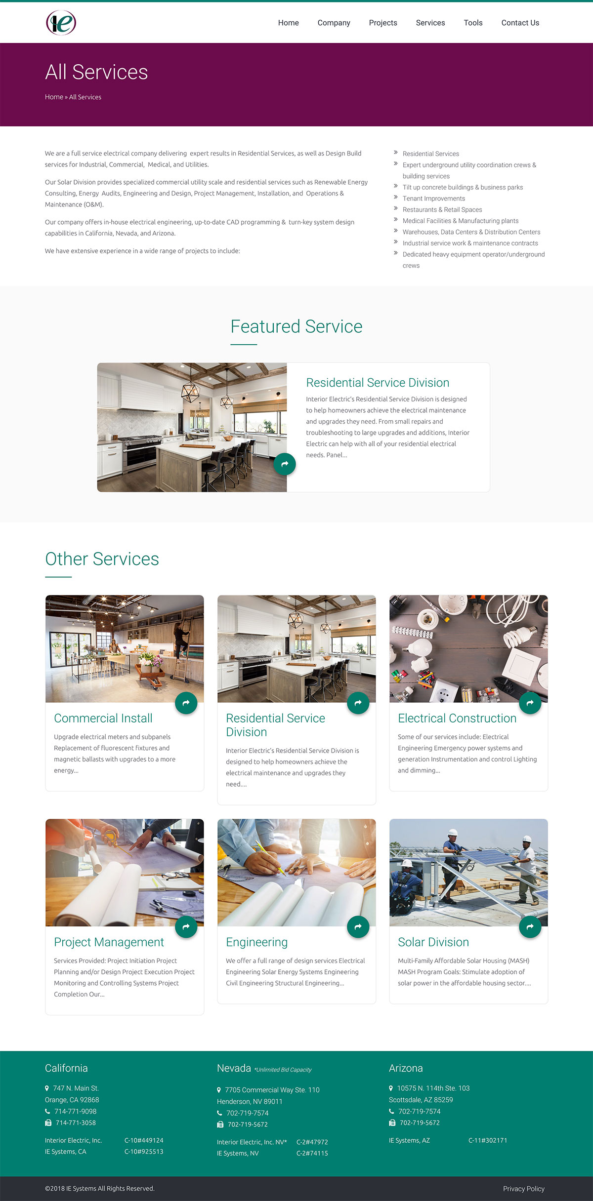 Interior Electric All Services Page